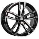 DBV Alufelge Vienna II schwarz glänzend, front poliert 8.5x20 ET30 5x112 Nabe 70.1 KBA 53627